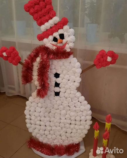 Снеговики из салфеток