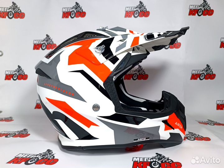 Шлем кроссовый airoh Aviator ACE Swoop orange glos