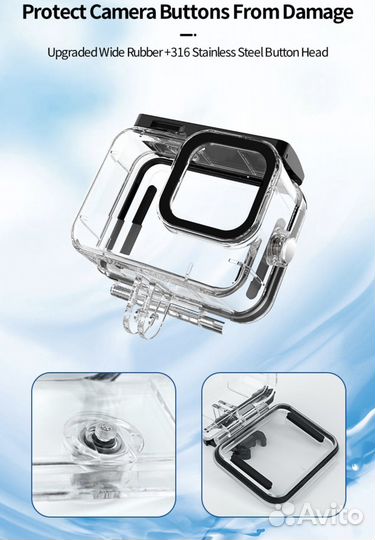 Водонепроницаемый чехол для GoPro до 45м + фильтры