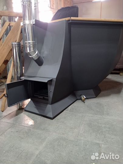 Банный чан Средний премиум с интегрированной печью