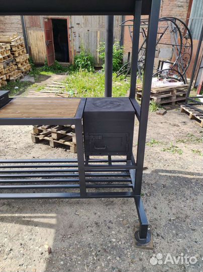 Мангальная зона в стиле лофт