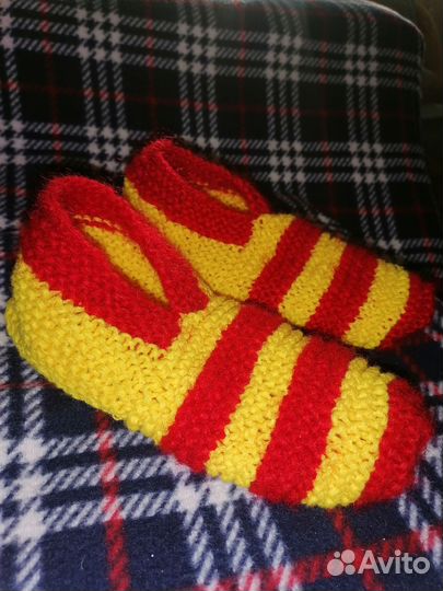 Вязанные тапочки следки