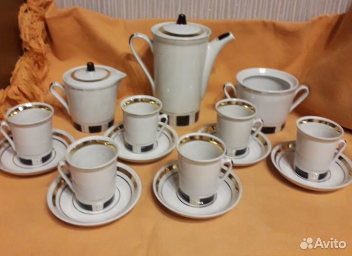 Кофейный сервиз СССР Городницкий фарфор на 6персон