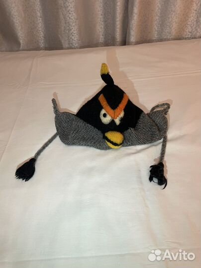 Шерстяная шапка Angry birds черная