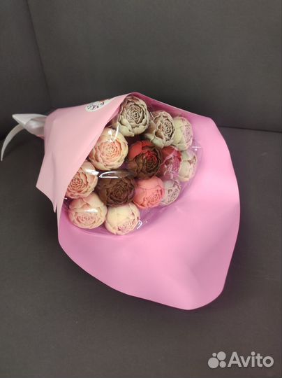 Пионы из Молочного и Белого Бельгийского Шоколада