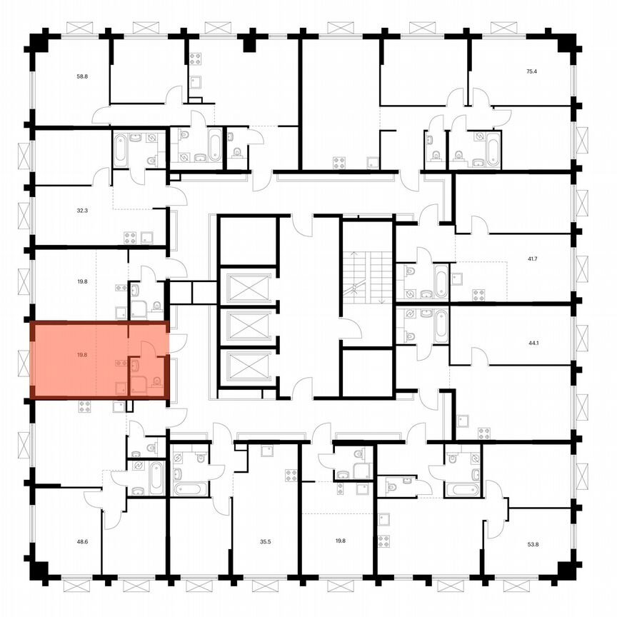 Квартира-студия, 19,8 м², 17/25 эт.