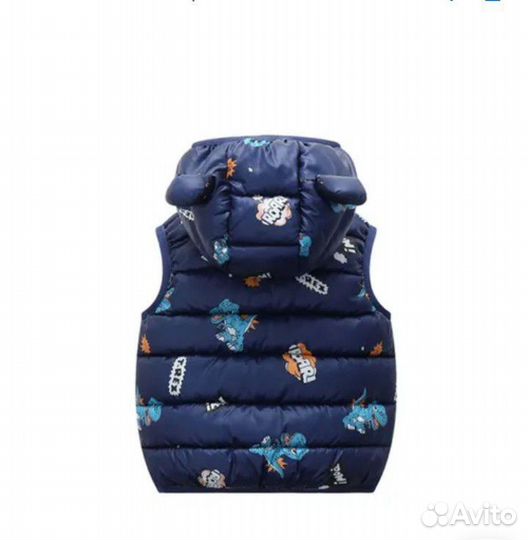 Жилет утеплённый детский с ушками 80,86,92,98,104