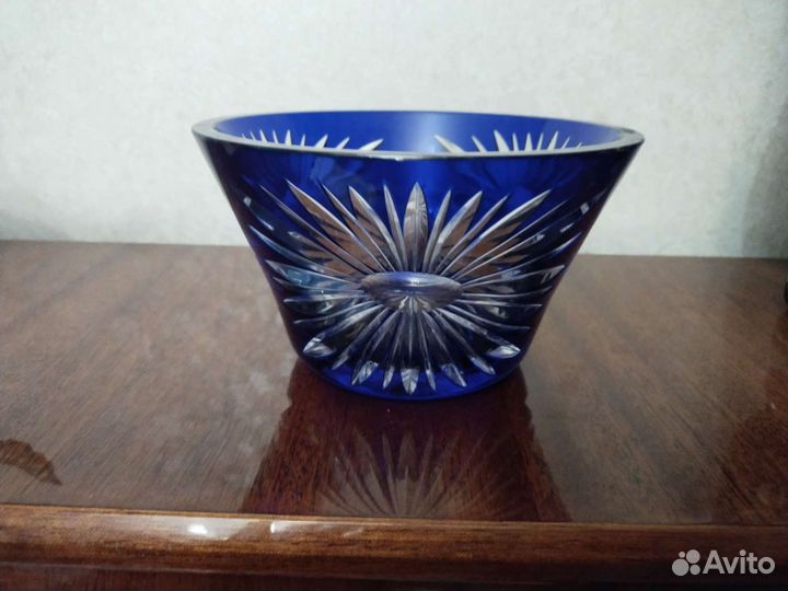 Конфетница цветной хрусталь