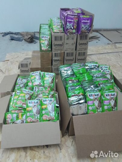 Влажный Корм для кошек, собак Kitekat 1000+ шт