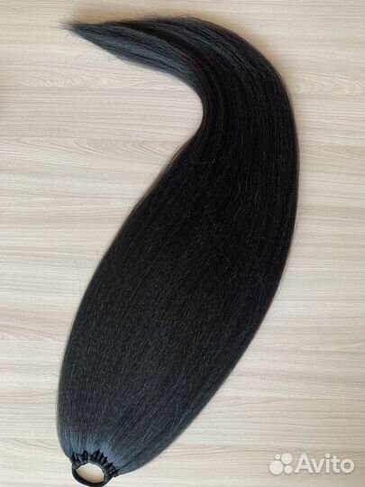 Хвост волосы на резинке шиньон