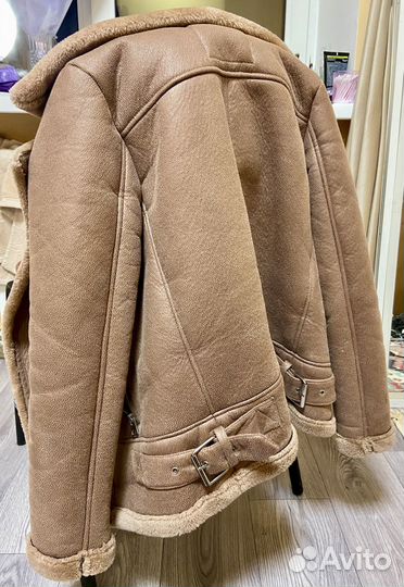 Дубленка женская XS коричневая