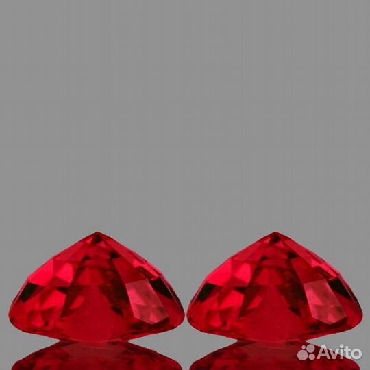 Рубин натуральный 2,05Ct 6х6мм 2шт VVS Мозамбик