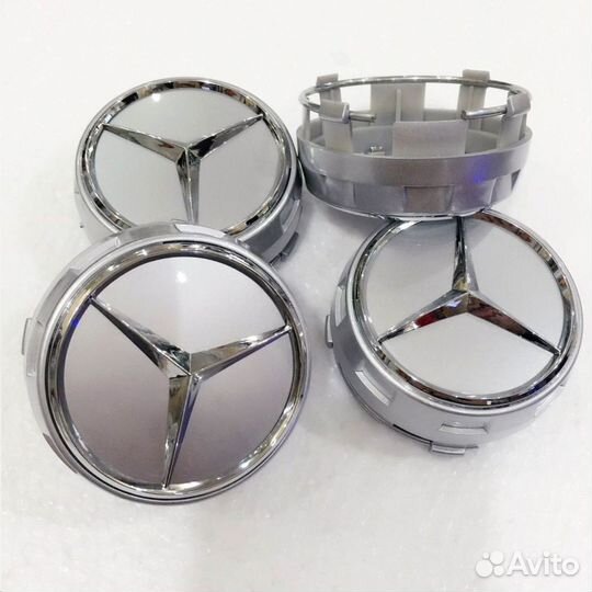 Заглушки на колесные диски Мерседес AMG серые