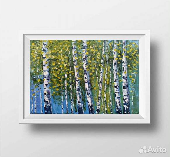 Картина маслом березы природа маслом