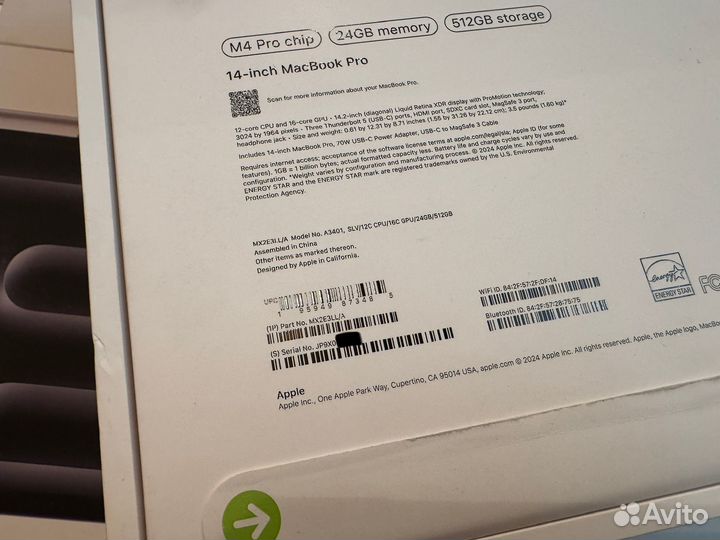 MacBook Pro 14 M4 Pro/24 GB/512 SSD/NEW/Silver
