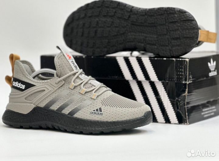 Весенние мужские кроссовки Adidas серые