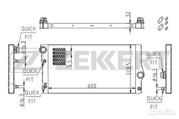 Радиатор охлаждения двигателя BMW 5 (F10 F11) 09- 7 (F01-04) 08