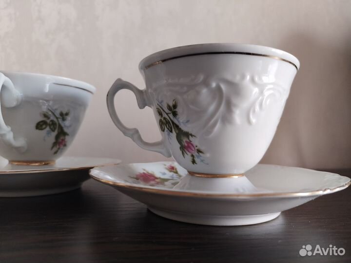 Набор из чайных пар на 4 персоны. Польша. 