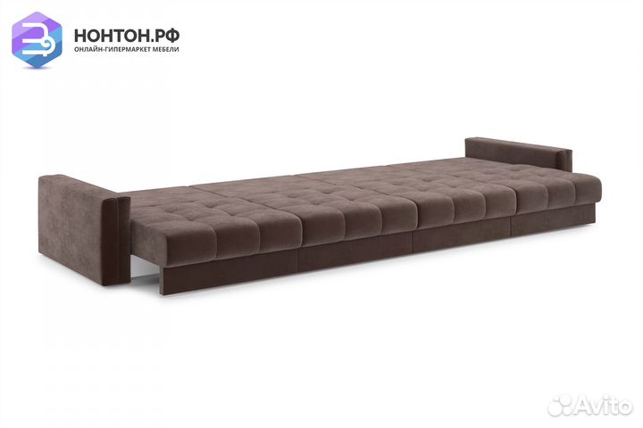Диван прямой тик-так Монарх коричневый