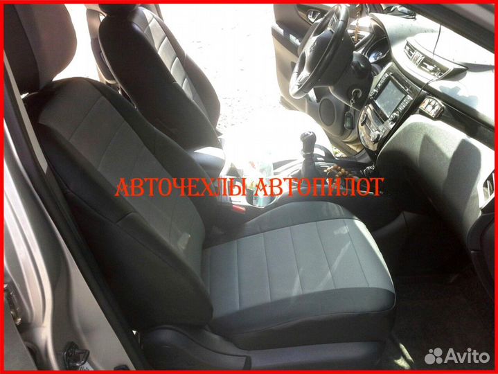 Чехлы Автопилот Opel Antara из экокожи чёрно-серые