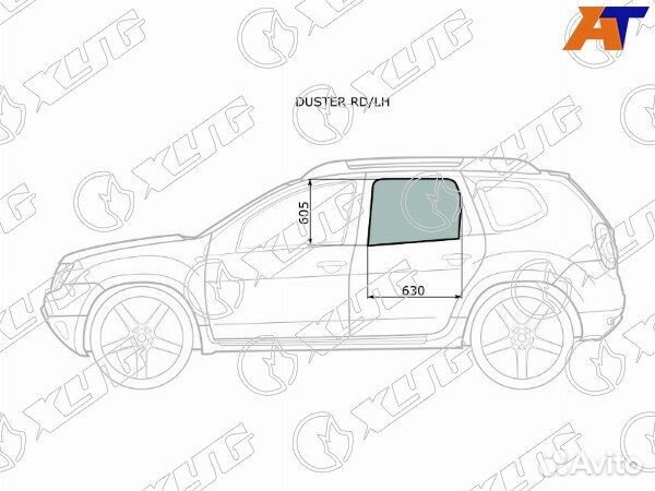 Стекло боковое опускное dacia duster