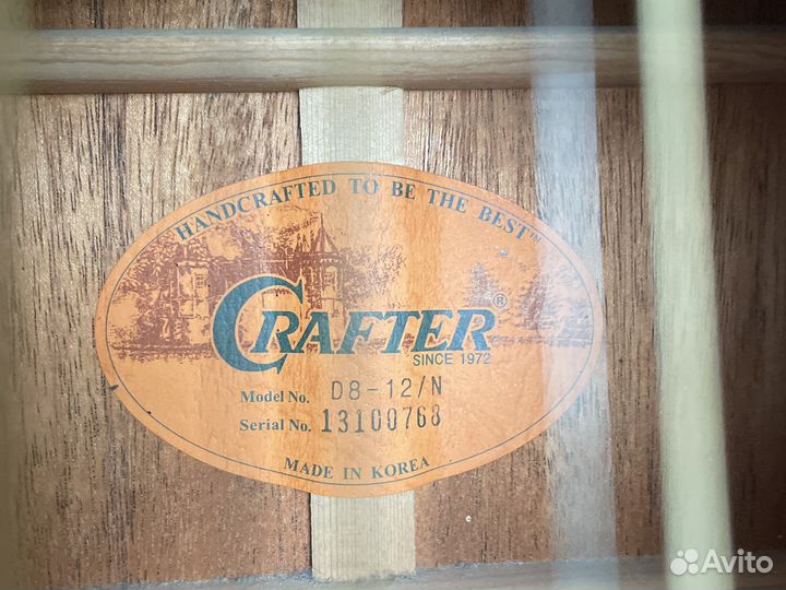 Акустическая 12 струнная гитара Крафтер Корея