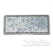 Светоотражатель прямоугольный белый на липучке (45