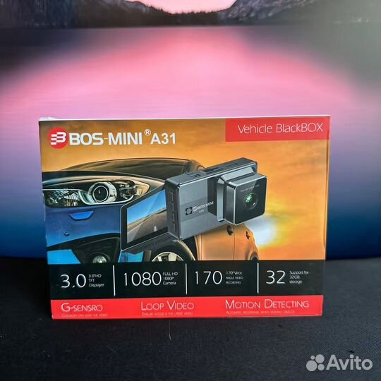 Видеорегистратор boss mini A31, Full HD, Микрофон (Арт.59498)