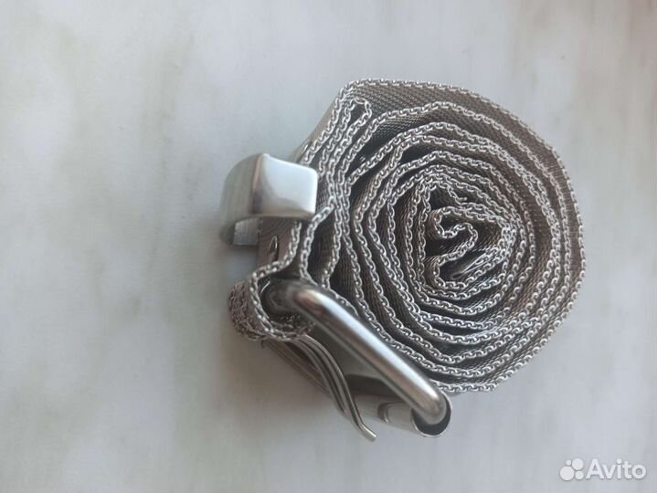 Ремень мужской металл/плетение