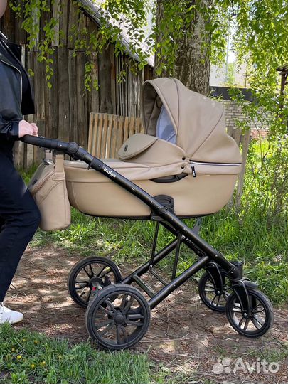 Коляска 2 в 1 indigo эко кожа