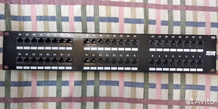 Патч-панель hyperline cat 6, 48 портов