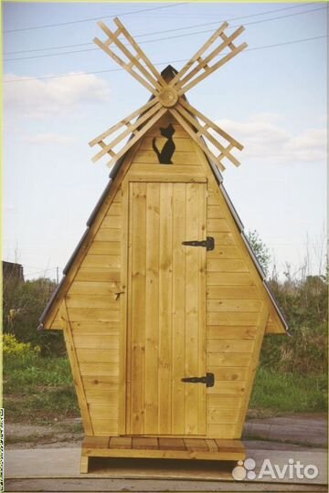 Дачный туалет деревянный прямоугольник хуз 253