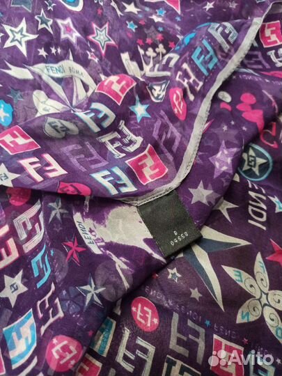 Палантин шелковый fendi номерной италия