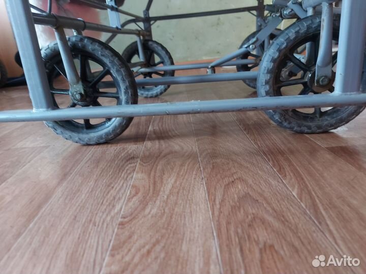 Санки коляска для двойни с колесами