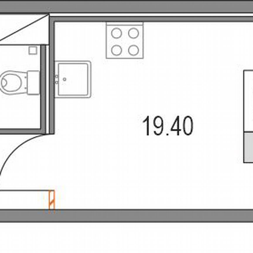 Квартира-студия, 30,8 м², 2/21 эт.