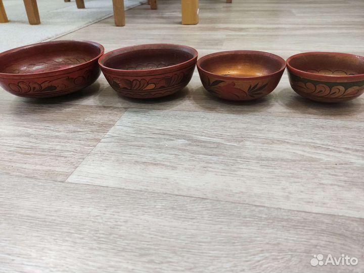 Деревянная чаша / миска 4 шт