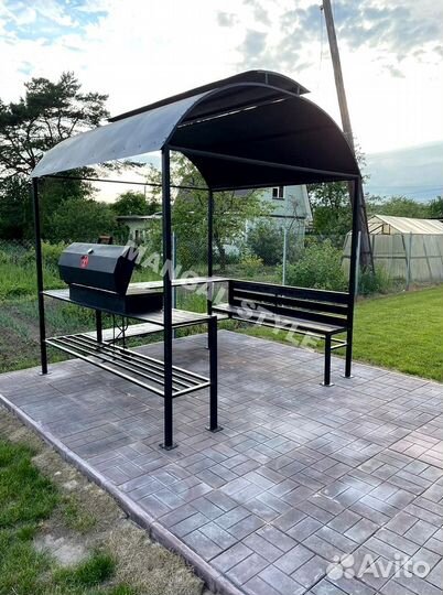 Мангал с печью под казан