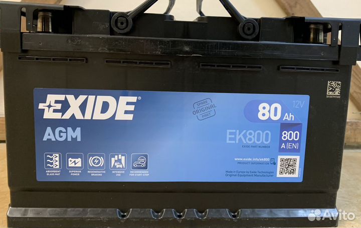 Акб 80 Ач Agm Exide