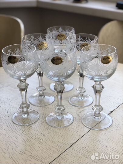 Хрустальные бокалы, фужеры 6 шт