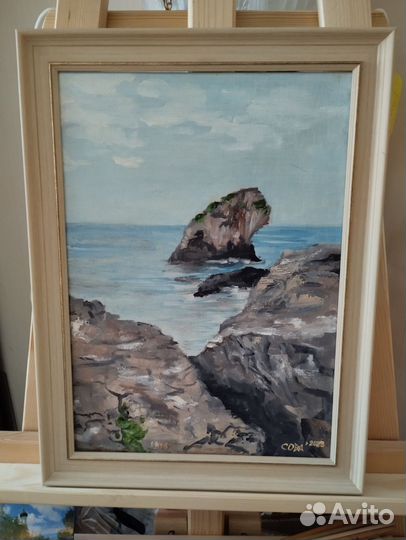 Картина маслом на холсте море