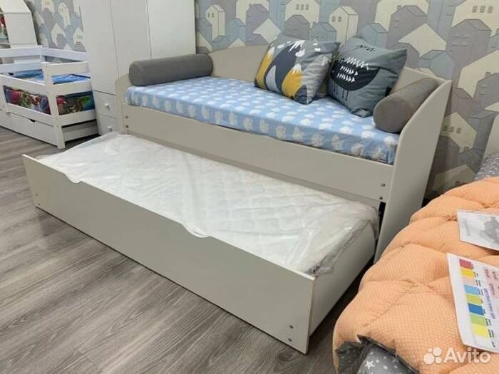 Кровать лдсп доп место детская без мягкой спинки