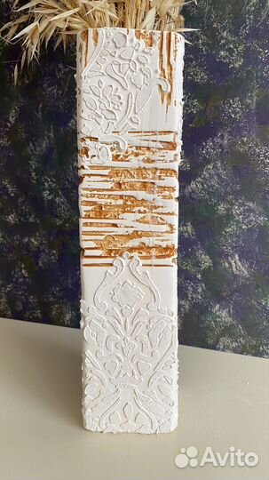 Ваза керамическая с сухоцветами