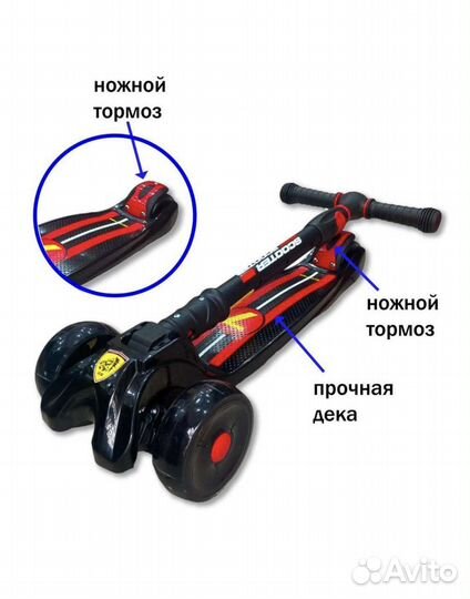 Самокат детский трехколесный