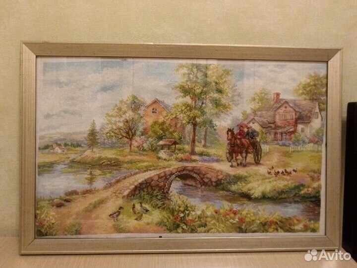 Картина вышивка крестом, ручная работа