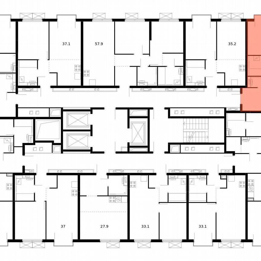 2-к. квартира, 50 м², 23/24 эт.