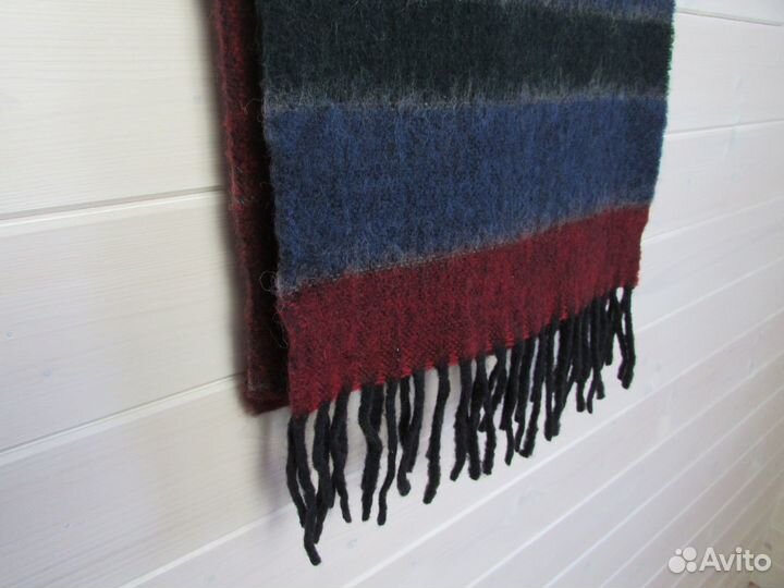 Шерстяной длинный шарф из натуральной шерсти