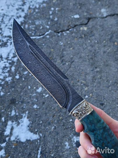 Нож охотничий из дамасской стали новый