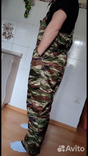 Штаны утепленные на лямках