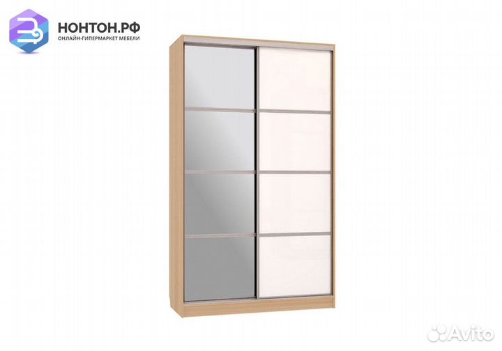 Шкаф-купе Рио 2-600 с зеркалом дуб сонома / белый