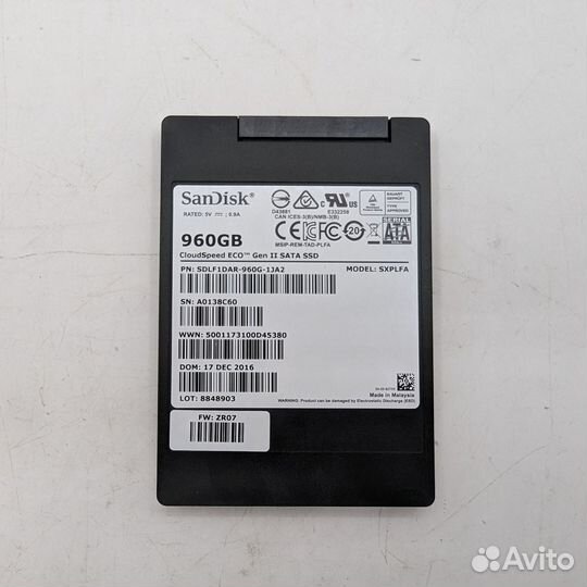 SSD диск sdlf1DAR-960G-1JA2, SanDisk, 960 Гб, SATA